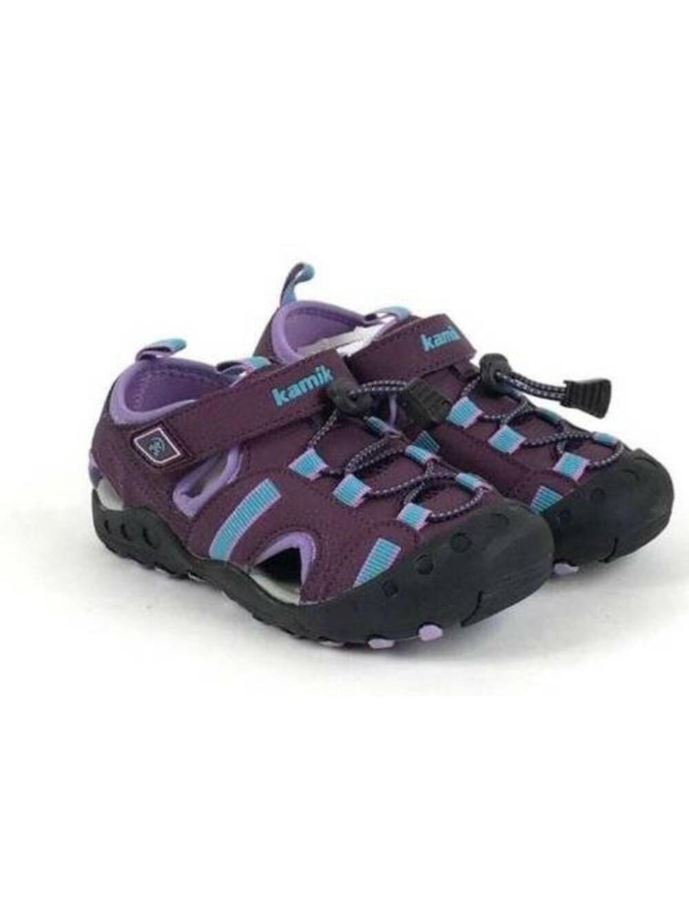 Girls Fisherman Sandals Kamik Kids 5 Purple Blue Closed Toe Fx Leather Shoes